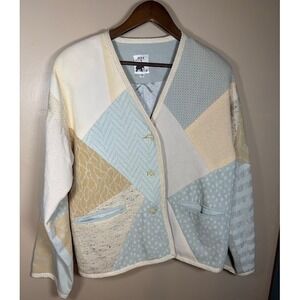 Max & Mabel Vintage Patchwork Jacket Pastel Multi Textured Art to Wear Size 1